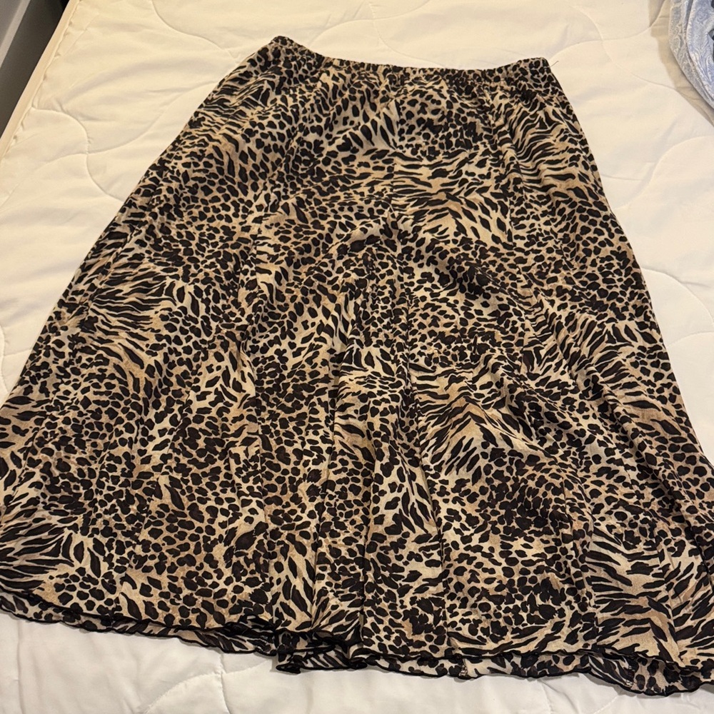 Autograph Leopard Print A-Line Skirt